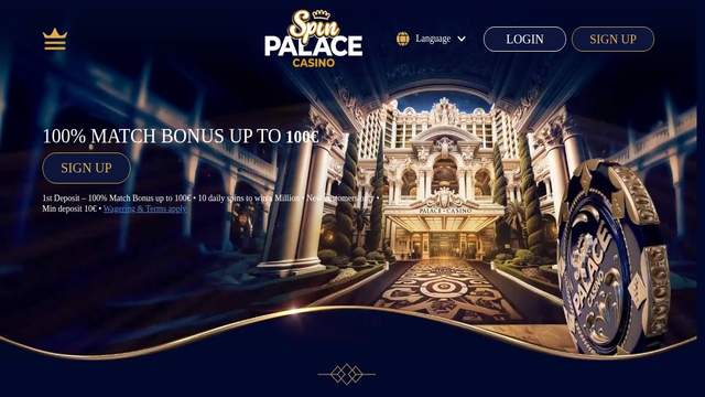 Spin Palace casino screenshot